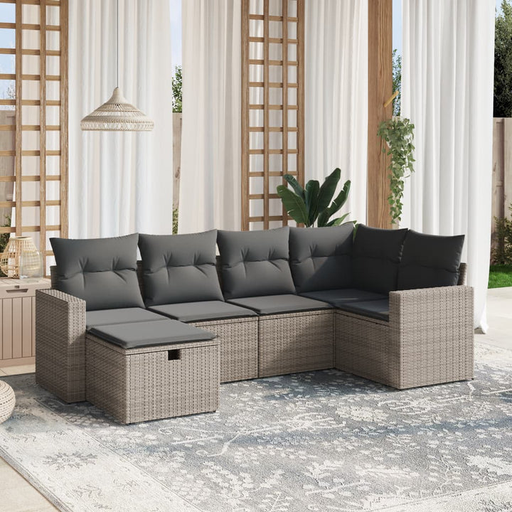 Loungegrupp Med Dynor 6 Delar Konstrotting