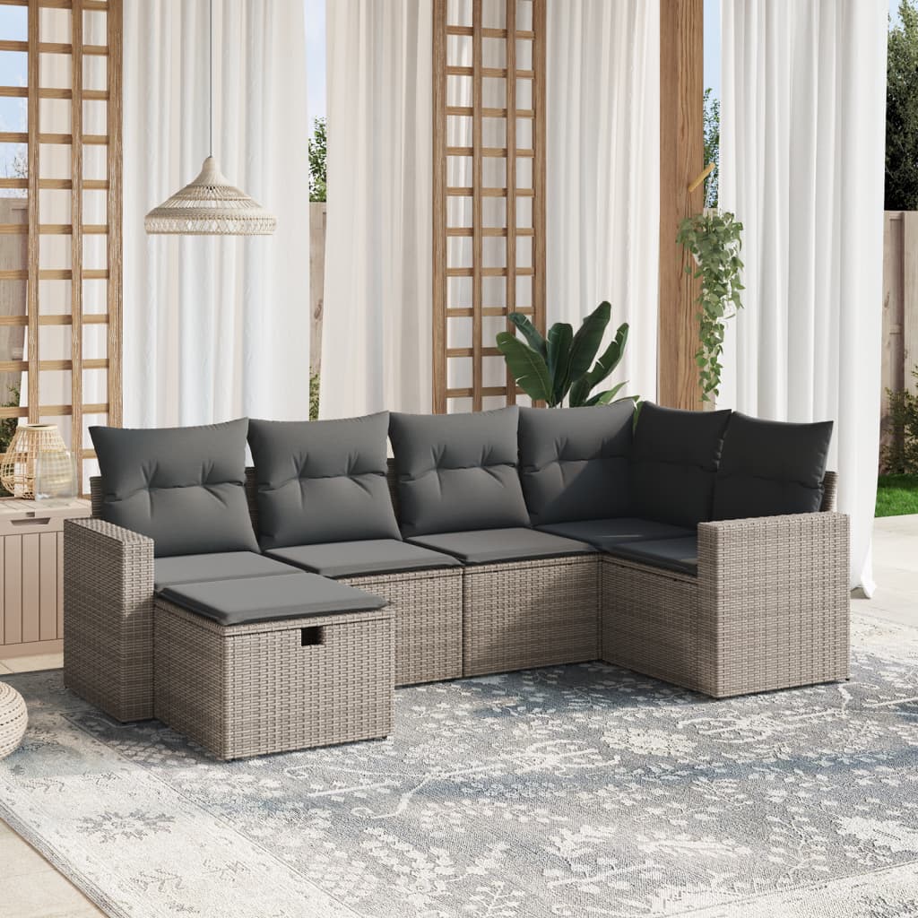 Loungegrupp Med Dynor 6 Delar Konstrotting