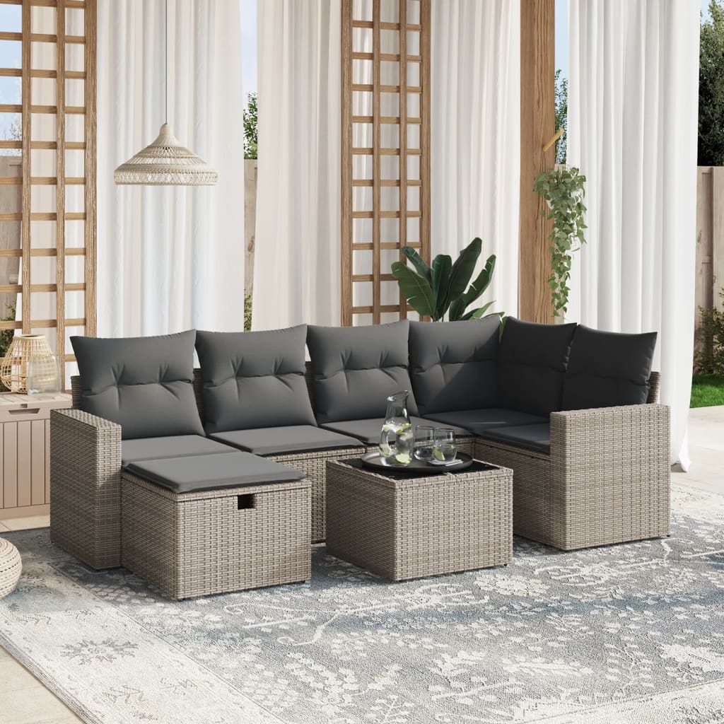 Loungegrupp Med Dynor 6 Delar Konstrotting