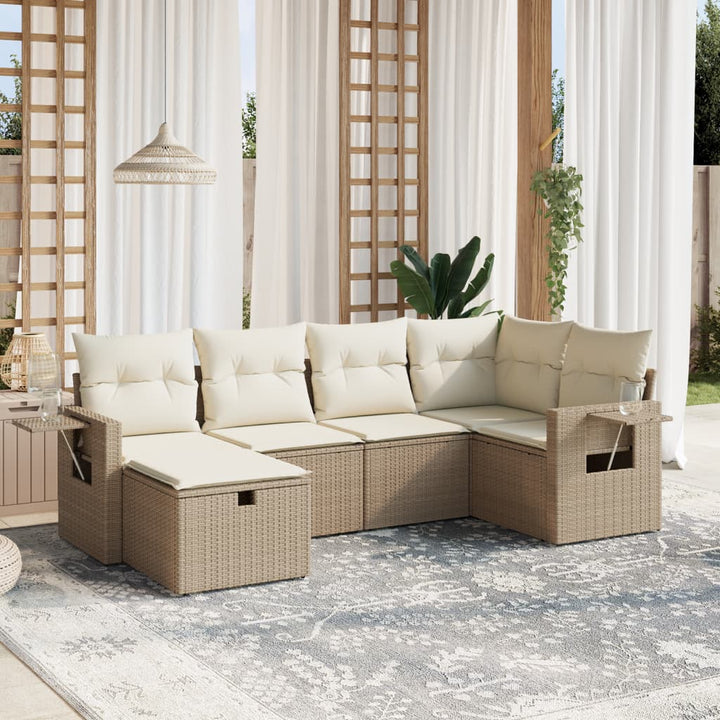 Loungegrupp Med Dynor 6 Delar Konstrotting