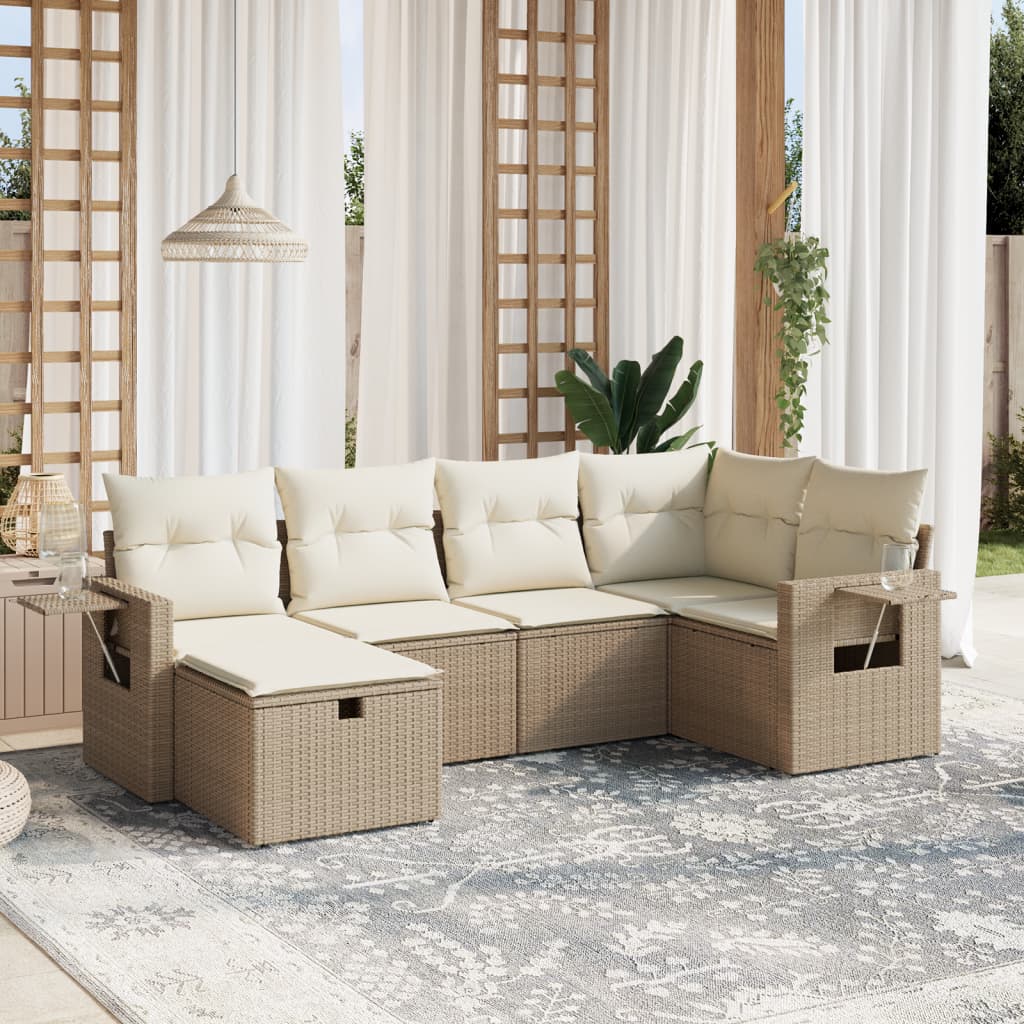 Loungegrupp Med Dynor 6 Delar Konstrotting