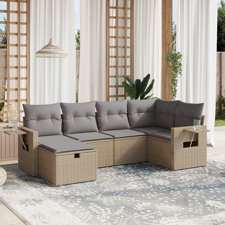 Loungegrupp Med Dynor 6 Delar Konstrotting