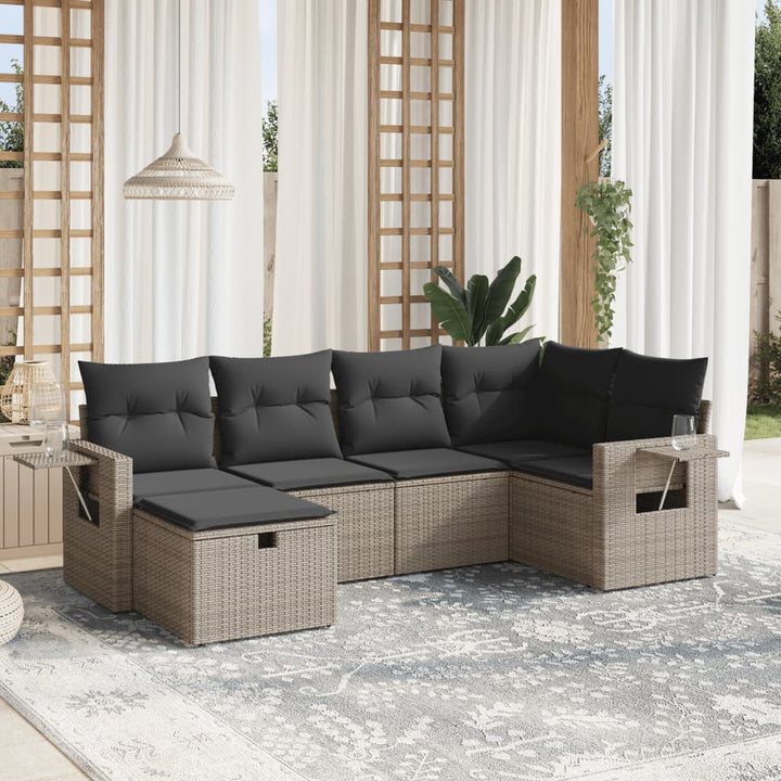 Loungegrupp Med Dynor 6 Delar Konstrotting