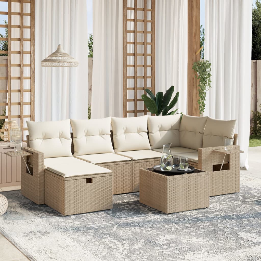 Loungegrupp Med Dynor 6 Delar Konstrotting
