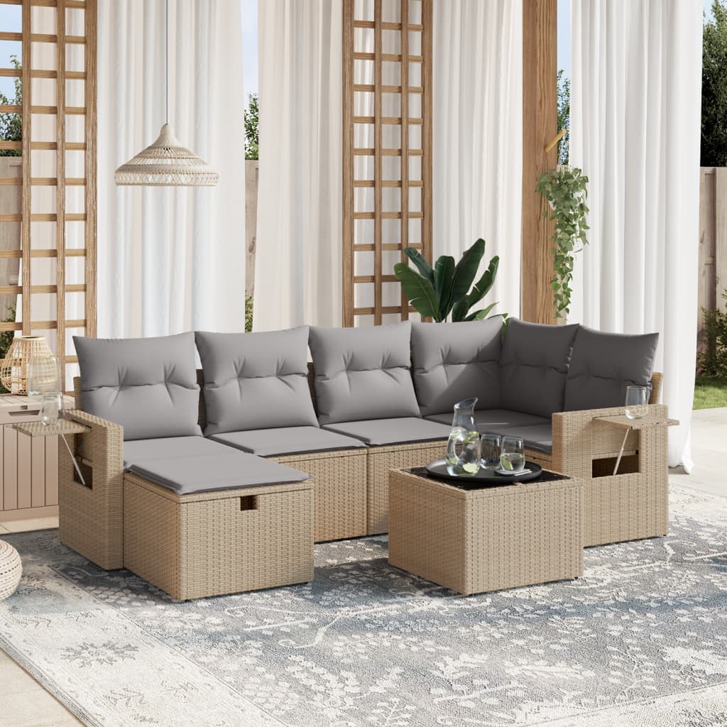 Loungegrupp Med Dynor 6 Delar Konstrotting