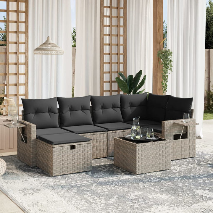 Loungegrupp Med Dynor 6 Delar Konstrotting