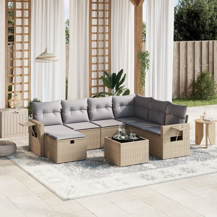 Loungegrupp För Trädgården Med Dynor 8 Delar Konstrotting