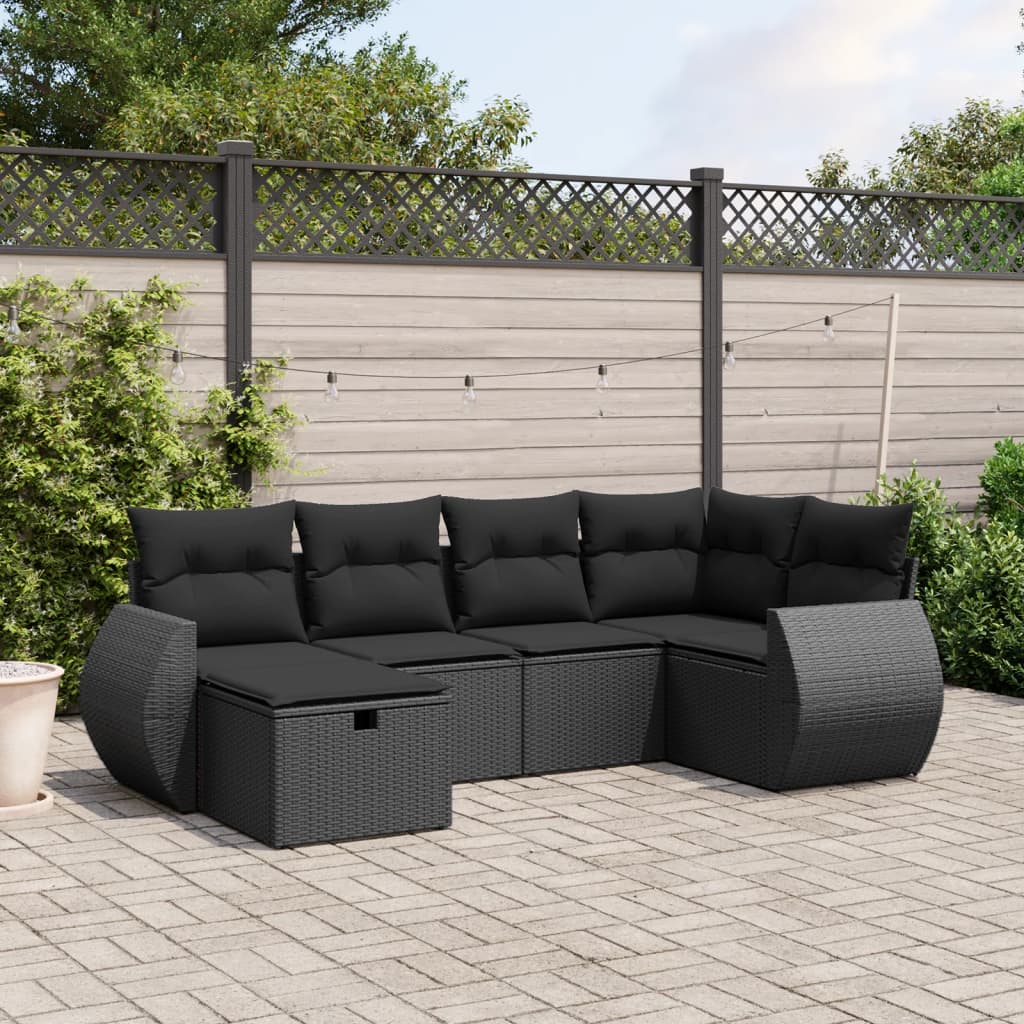 Matgrupp För Trädgården Med Dynor 7 Delar Beige Konstrotting