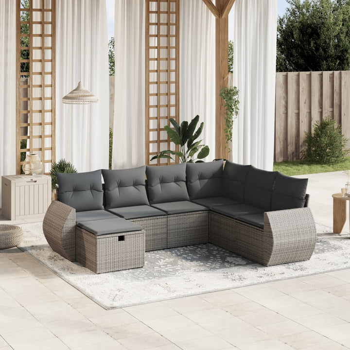 Loungegrupp För Trädgården Med Dynor 8 Delar Konstrotting
