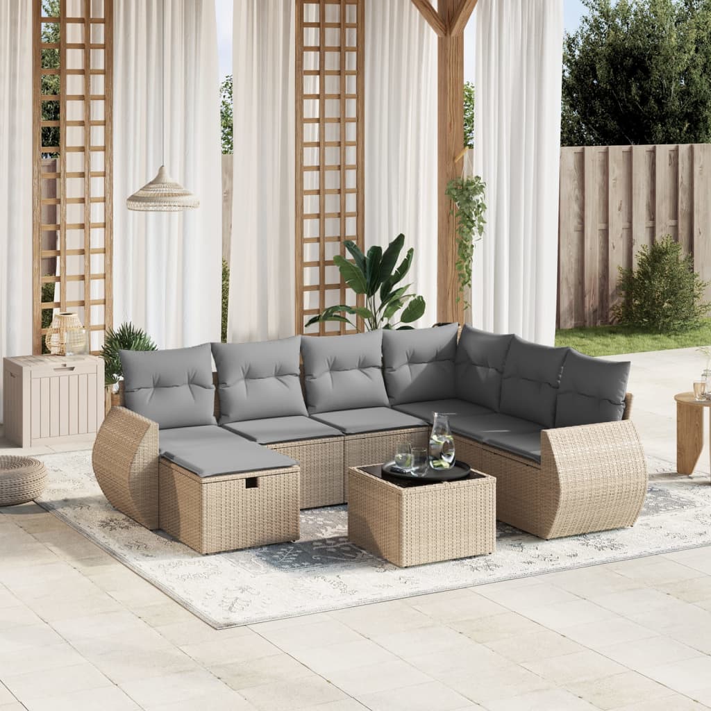 Loungegrupp För Trädgården Med Dynor 8 Delar Konstrotting