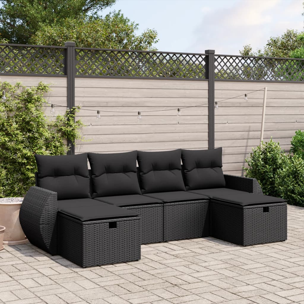 Loungegrupp Med Dynor 6 Delar Konstrotting