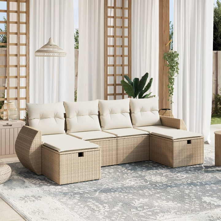 Loungegrupp Med Dynor 6 Delar Konstrotting