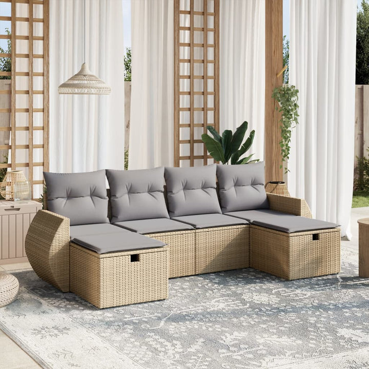 Loungegrupp Med Dynor 6 Delar Konstrotting