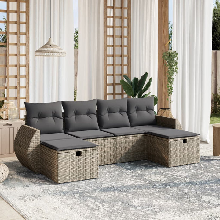 Loungegrupp Med Dynor 6 Delar Konstrotting