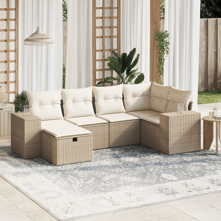 Loungegrupp Med Dynor 6 Delar Konstrotting