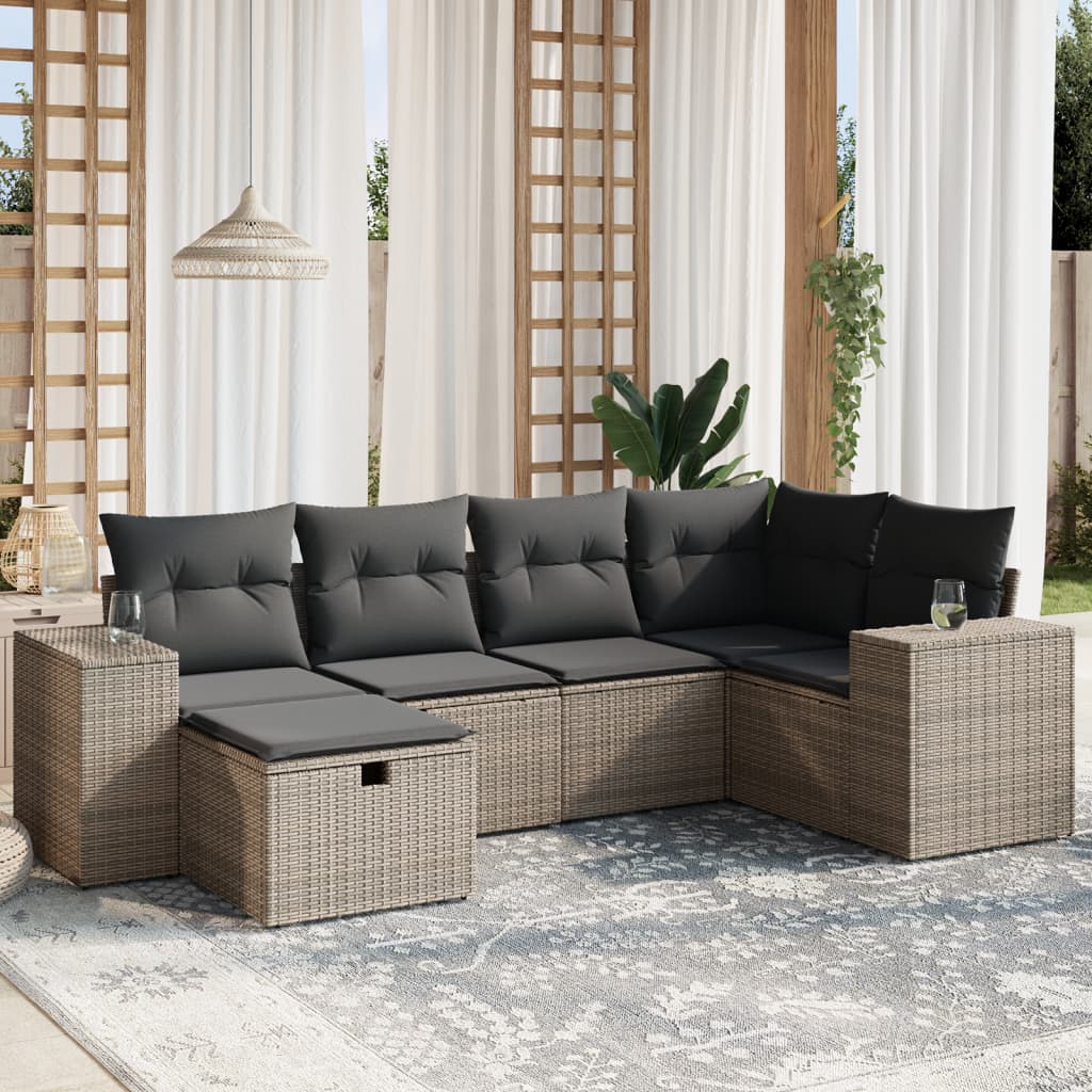 Loungegrupp Med Dynor 6 Delar Konstrotting