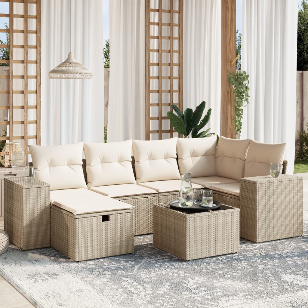 Loungegrupp Med Dynor 6 Delar Konstrotting