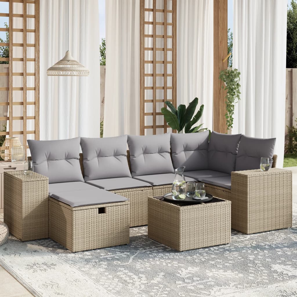 Loungegrupp Med Dynor 6 Delar Konstrotting