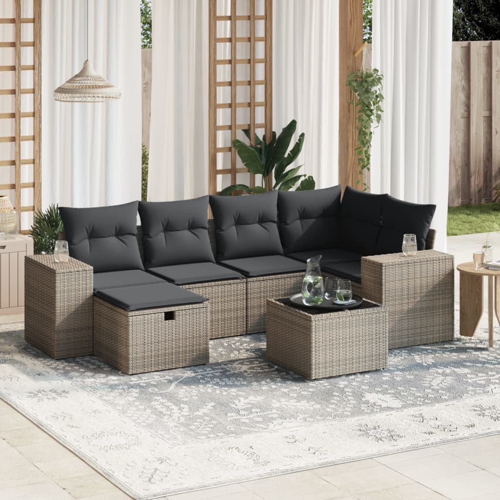 Loungegrupp Med Dynor 6 Delar Konstrotting