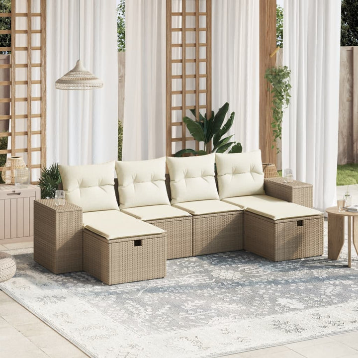 Loungegrupp Med Dynor 6 Delar Svart Konstrotting