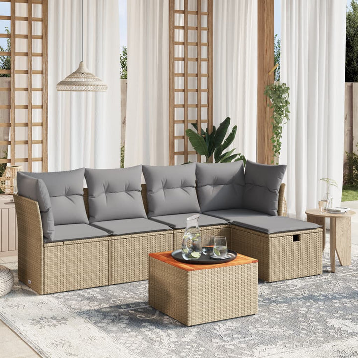 Loungegrupp Med Dynor 6 Delar Svart Konstrotting