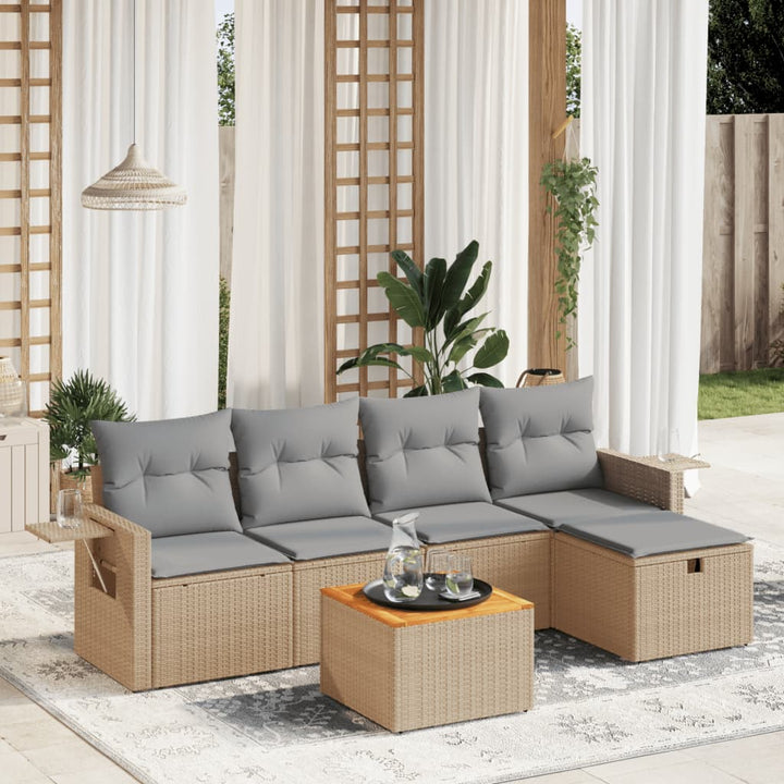 Loungegrupp Med Dynor 6 Delar Konstrotting