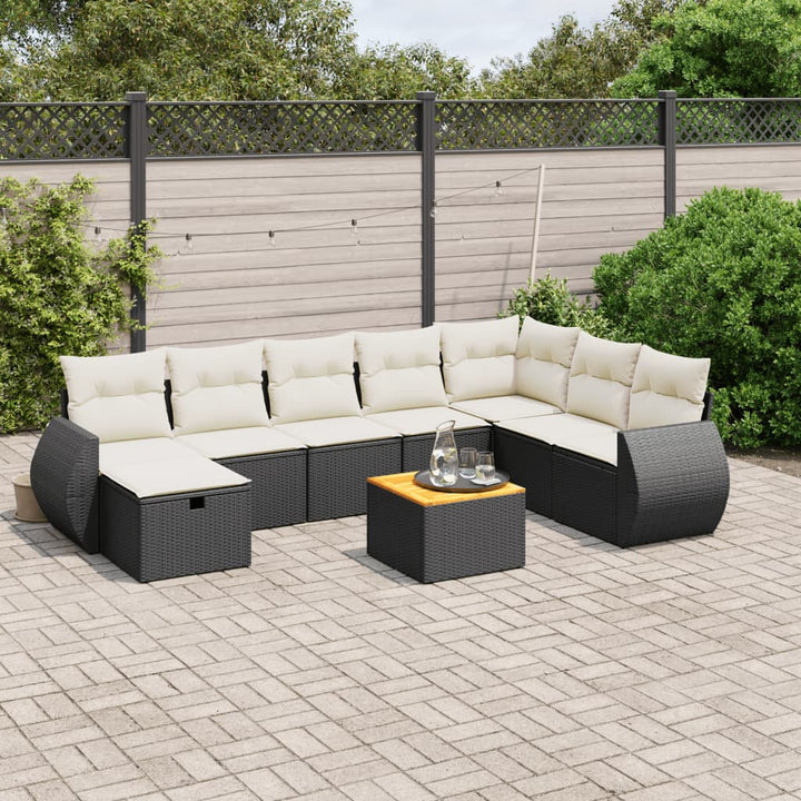 Soffgrupp För Trädgården Med Dynor 9 Delar Beige Konstrotting