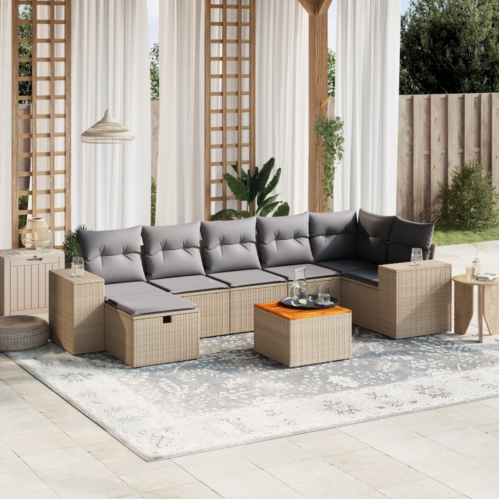 Loungegrupp För Trädgården Med Dynor 8 Delar Konstrotting