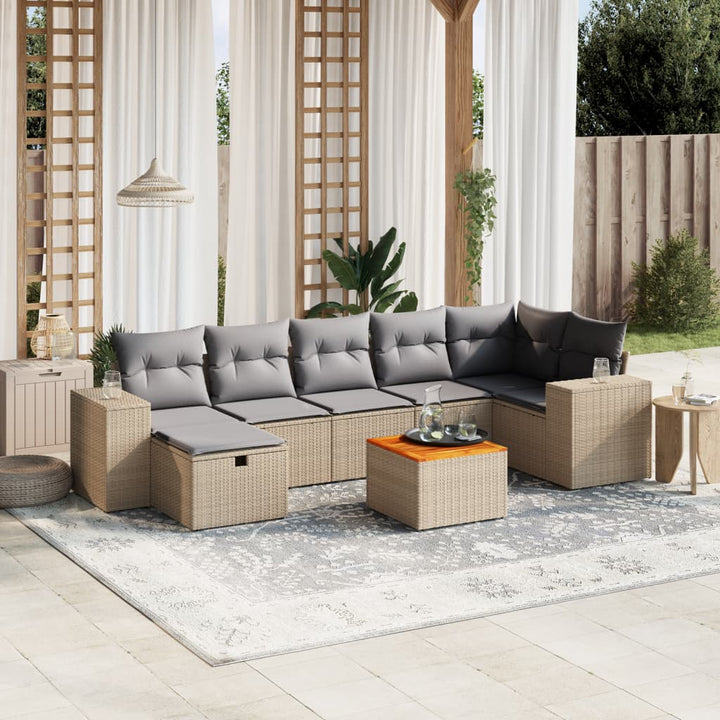 Loungegrupp För Trädgården Med Dynor 8 Delar Konstrotting