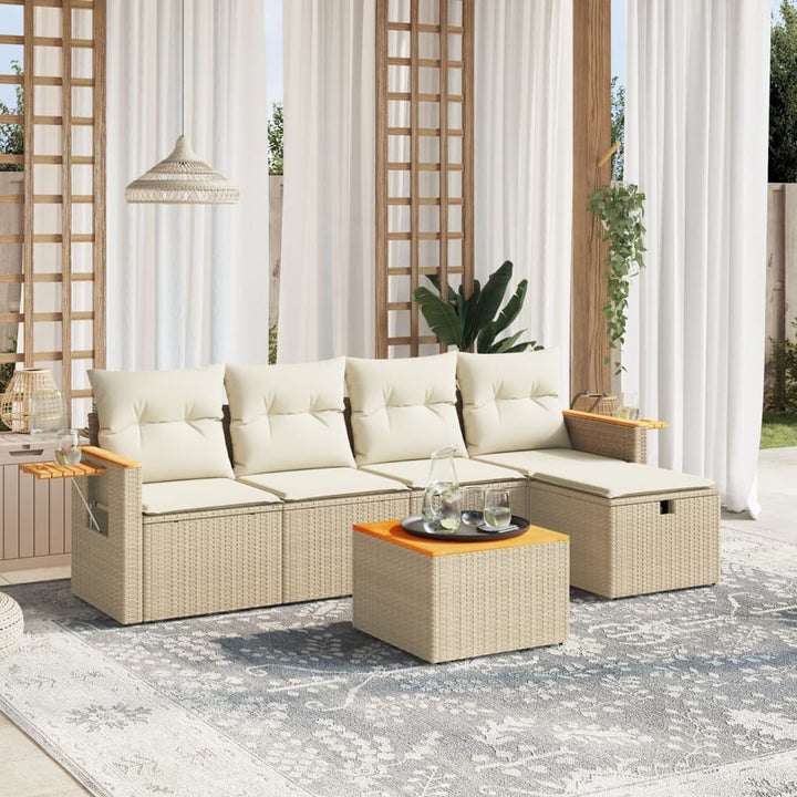 Loungegrupp Med Dynor 6 Delar Konstrotting