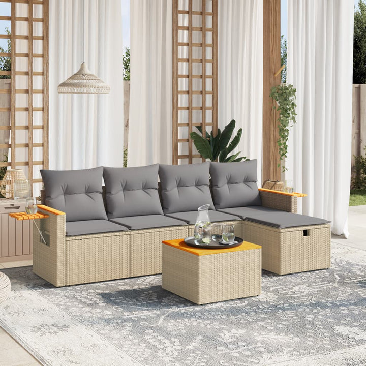 Loungegrupp Med Dynor 6 Delar Konstrotting