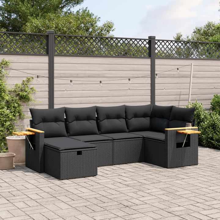 Matgrupp För Trädgården Med Dynor 7 Delar Beige Konstrotting