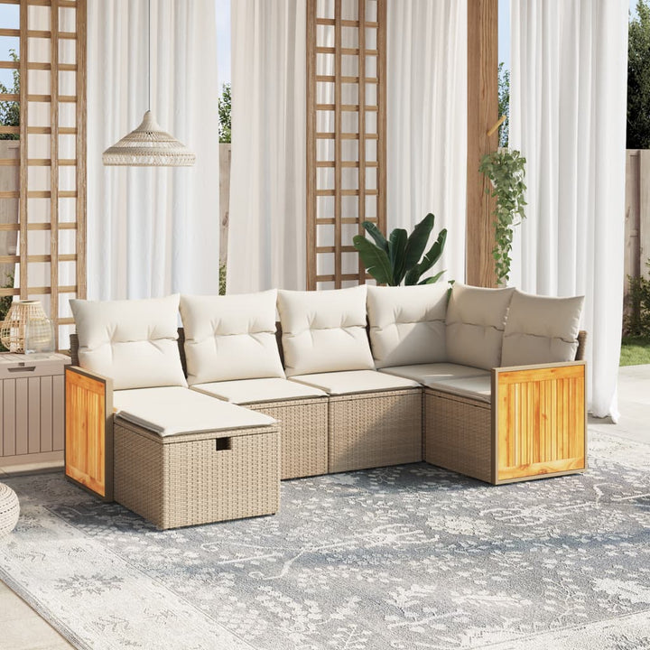 Loungegrupp Med Dynor 6 Delar Konstrotting