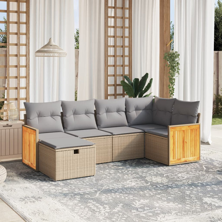 Loungegrupp Med Dynor 6 Delar Konstrotting