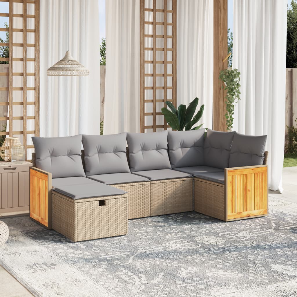 Loungegrupp Med Dynor 6 Delar Konstrotting