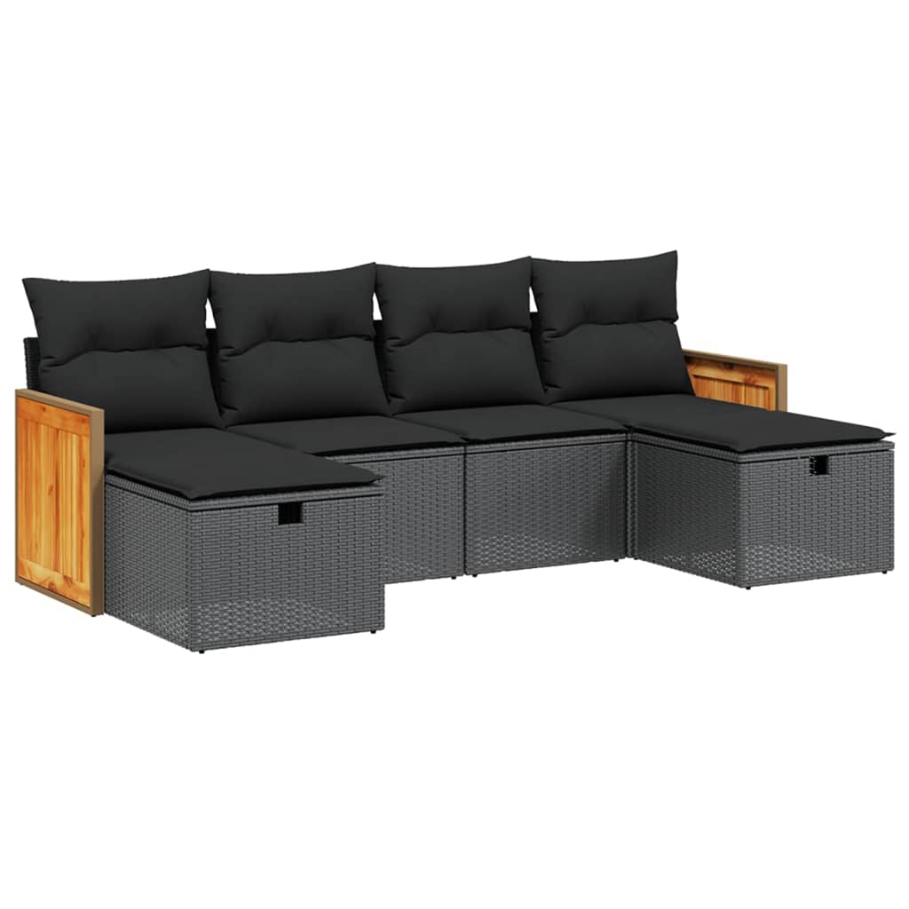 Loungegrupp Med Dynor 6 Delar Konstrotting