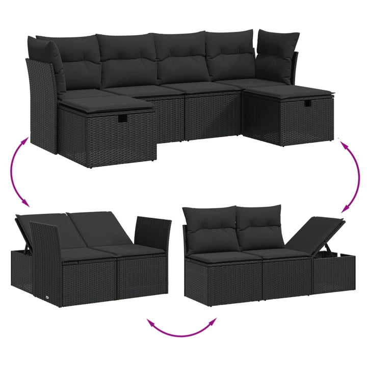 Loungegrupp Med Dynor 6 Delar Konstrotting
