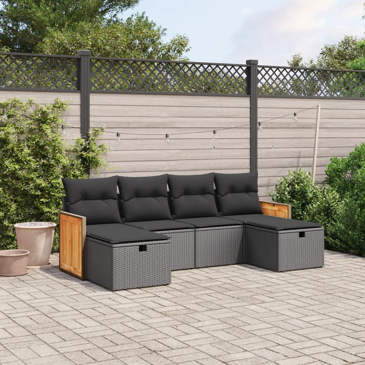 Loungegrupp Med Dynor 6 Delar Konstrotting