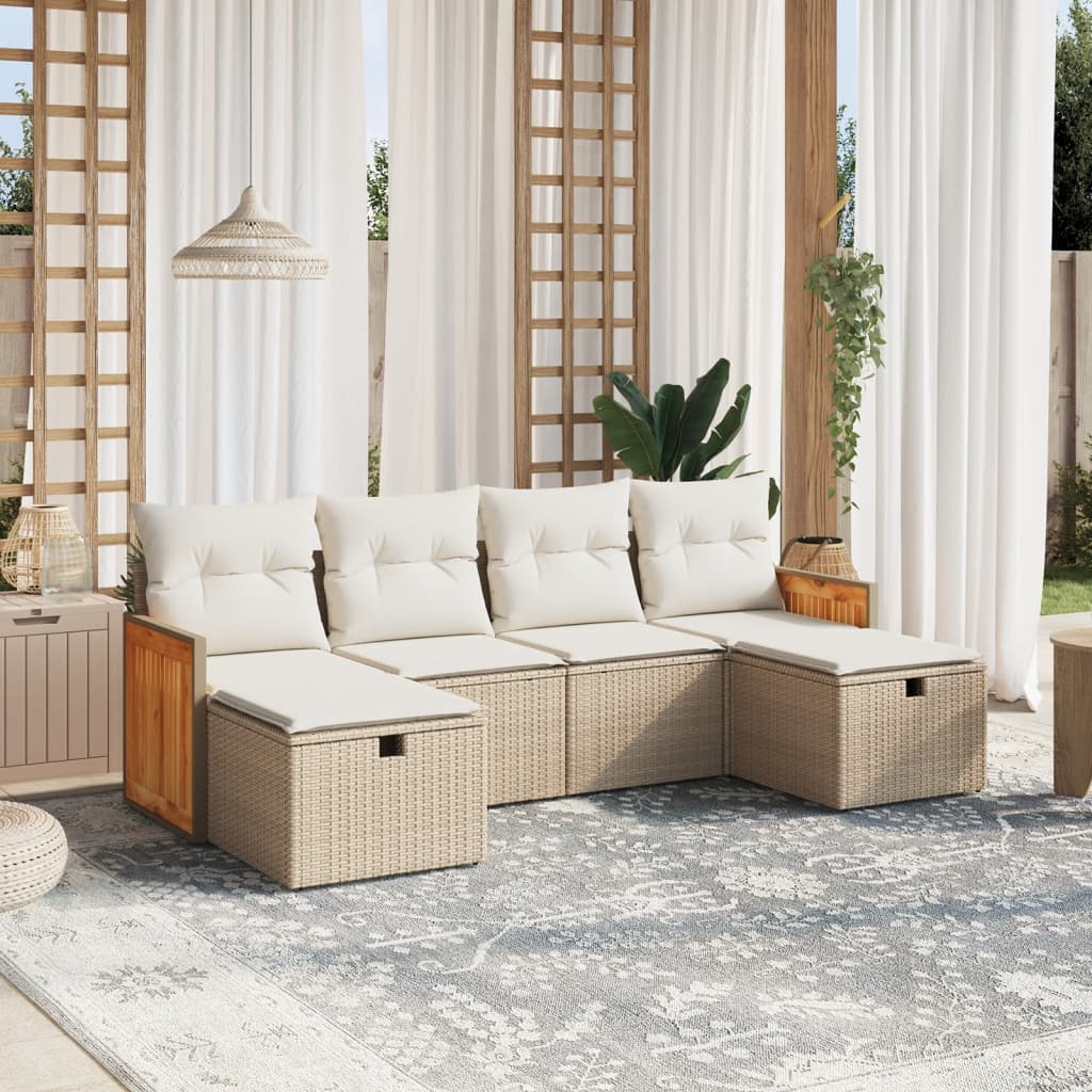 Loungegrupp Med Dynor 6 Delar Konstrotting