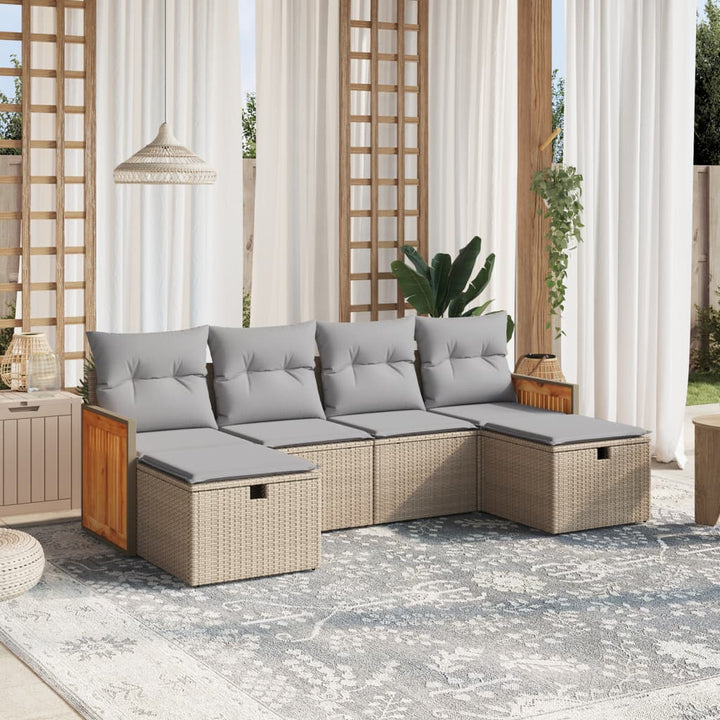 Loungegrupp Med Dynor 6 Delar Konstrotting