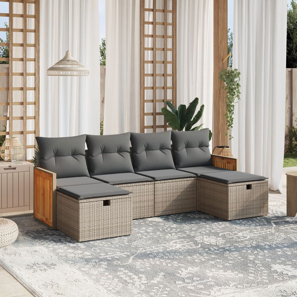Loungegrupp Med Dynor 6 Delar Konstrotting