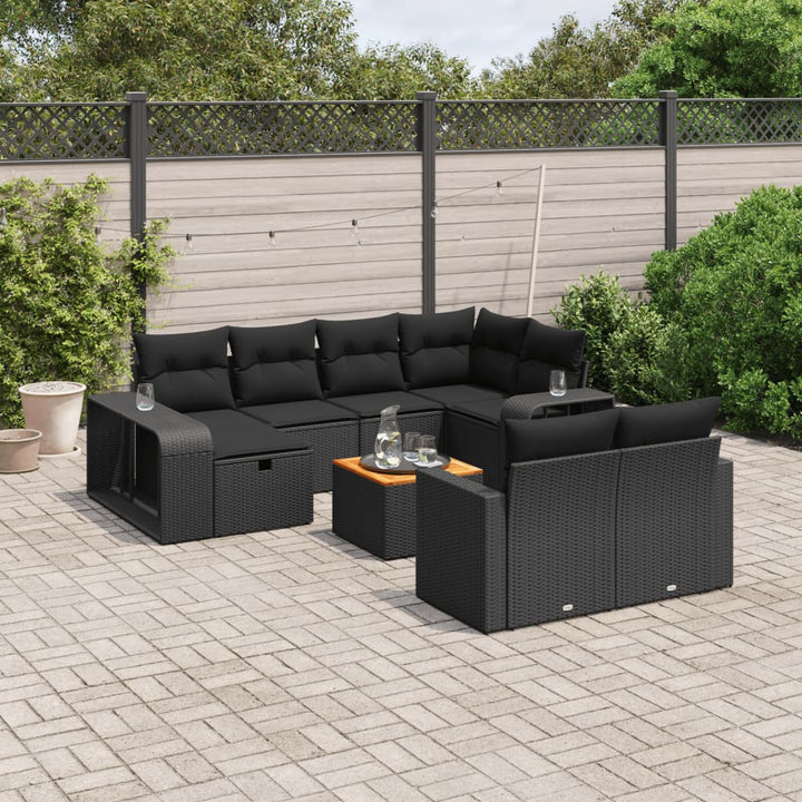 Loungegrupp För Trädgården M. Dynor 11 Delar Beige Konstrotting