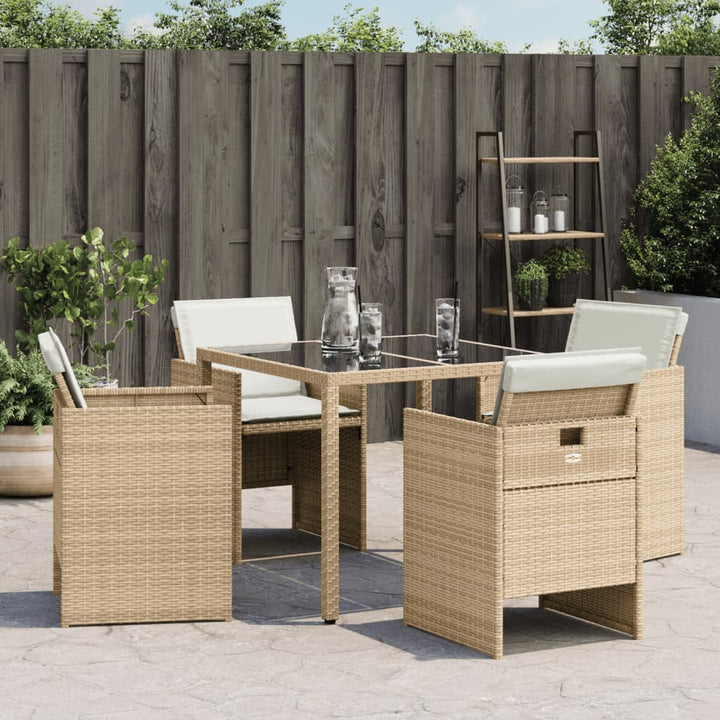 Trädgårdsstolar Med Dynor 4 St Beige Konstrotting