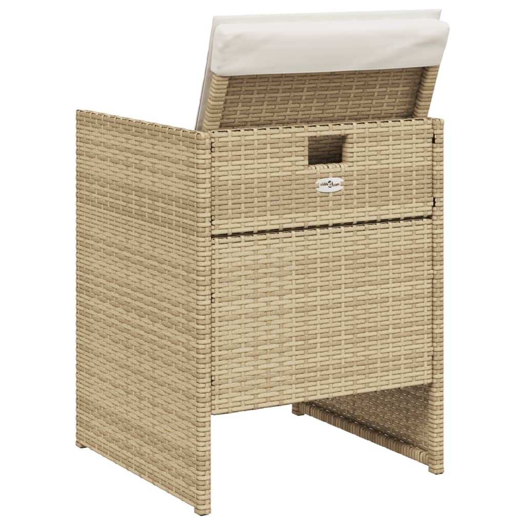 Trädgårdsstolar Med Dynor 4 St Beige Konstrotting