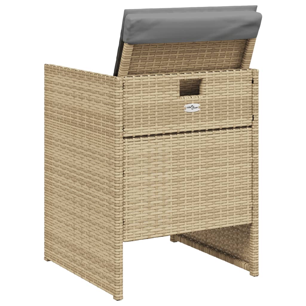 Trädgårdsstolar Med Dynor 4 St Blandad Beige Konstrotting