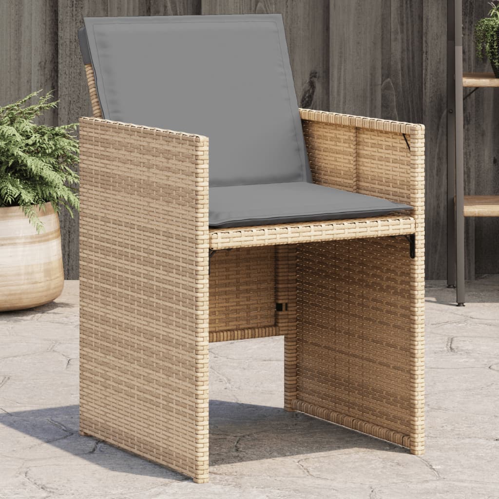 Trädgårdsstolar Med Dynor 4 St Blandad Beige Konstrotting