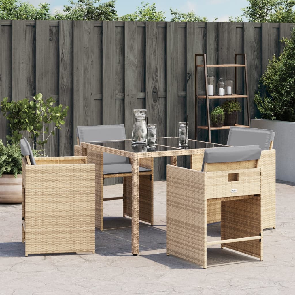 Trädgårdsstolar Med Dynor 4 St Blandad Beige Konstrotting