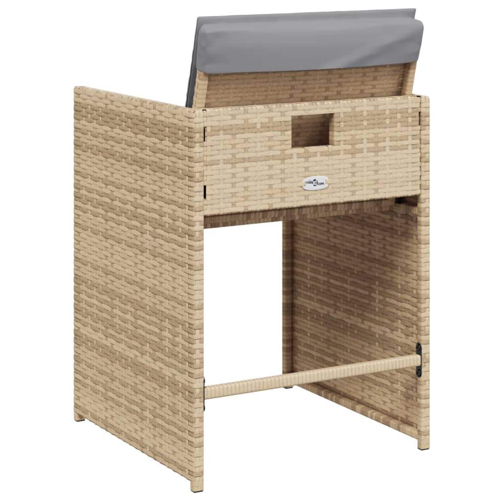 Trädgårdsstolar Med Dynor 4 St Blandad Beige Konstrotting