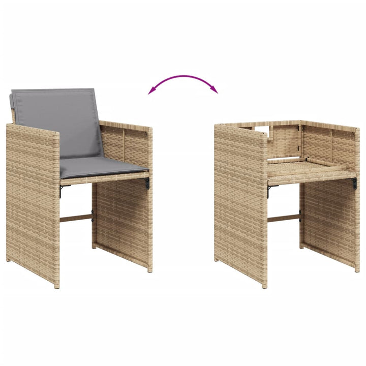 Trädgårdsstolar Med Dynor 4 St Blandad Beige Konstrotting