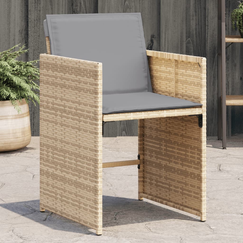 Trädgårdsstolar Med Dynor 4 St Blandad Beige Konstrotting
